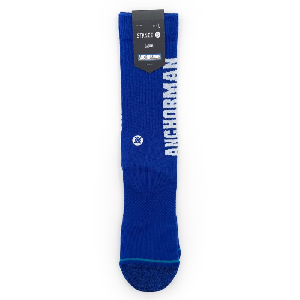 Stance Anchorman The Legend of Ron Burgundy Crew Socks Mens Large Y2K Blue Gift